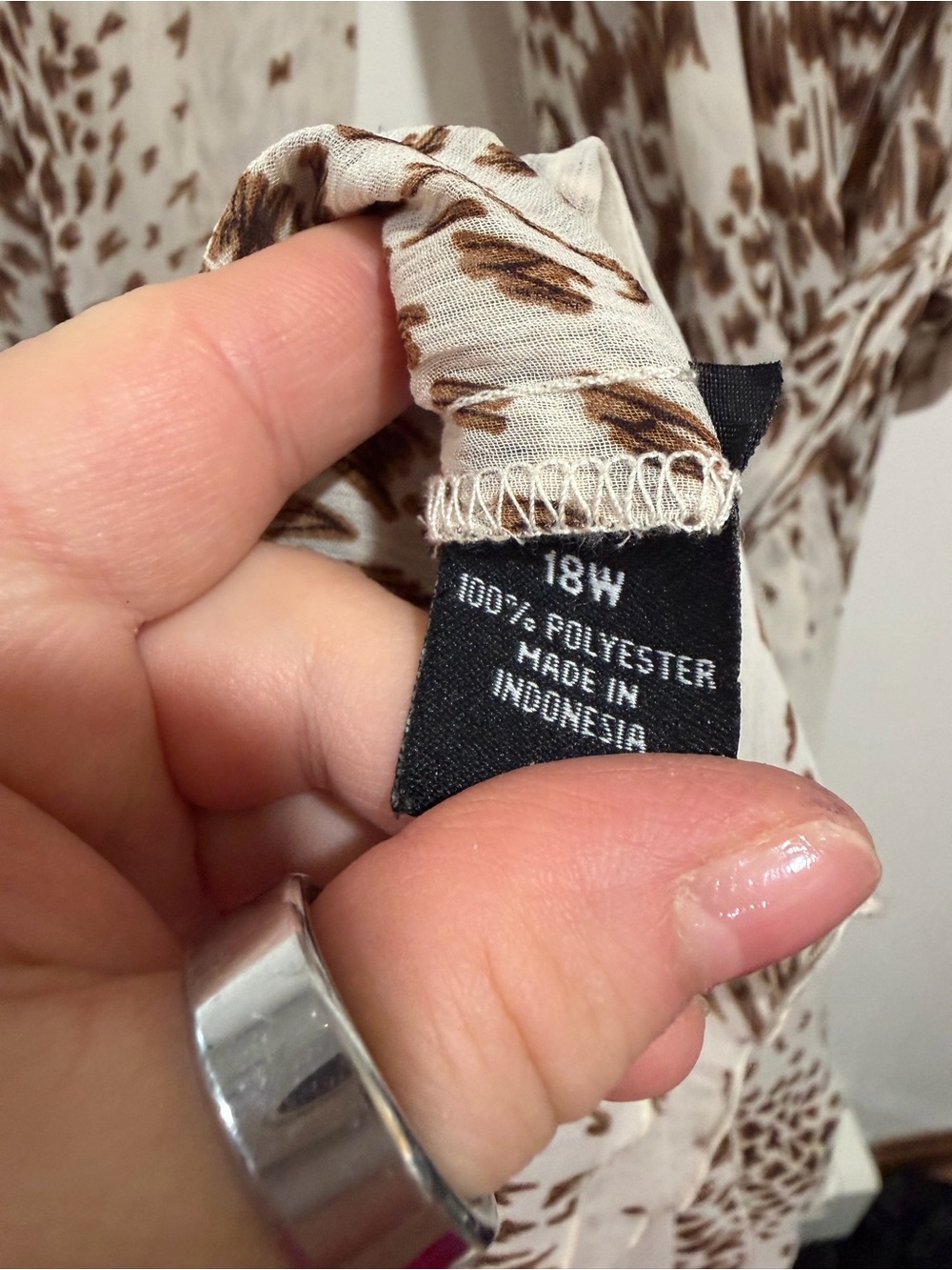 JBS Women’s Brown Animal Print Sheer Chiffon Midi Dress Belted 18W - Picture 9 of 9